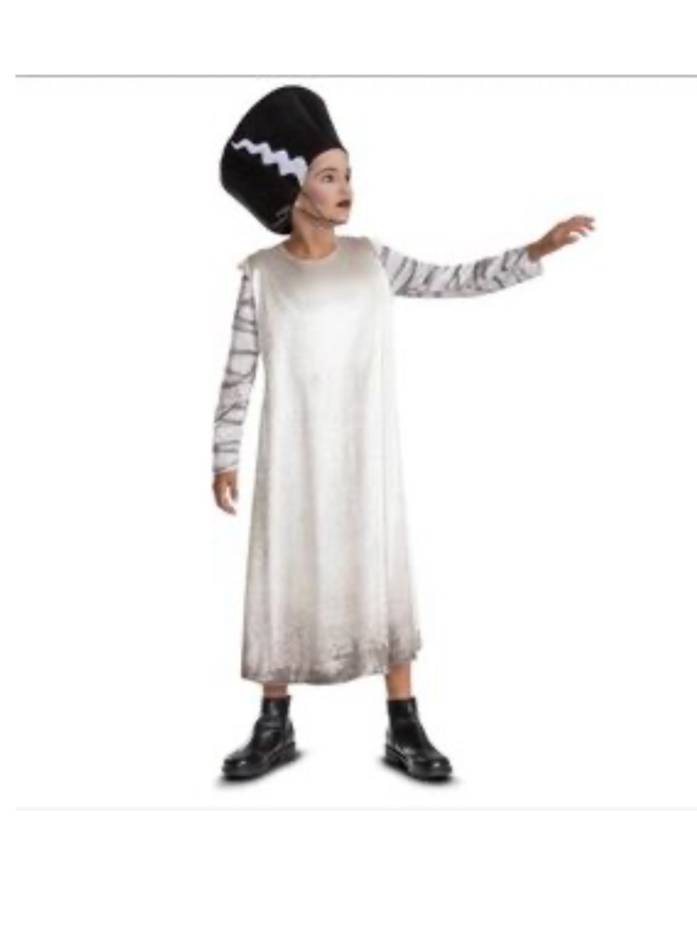MONSTERS Bride of Frankenstein Kids Halloween Costume - White & Gray size large